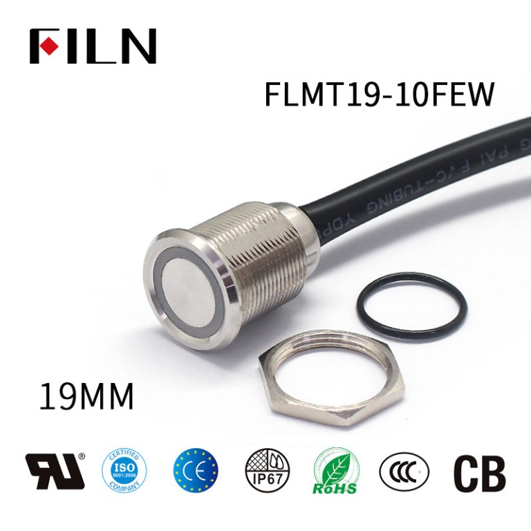 12v push button switch autozone New 19mm Touch Button Switch With Wire Waterproof Metal Push Button Switch