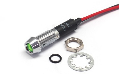 Convincing 8mm Red Green 12v Led Pilot Light With Cable