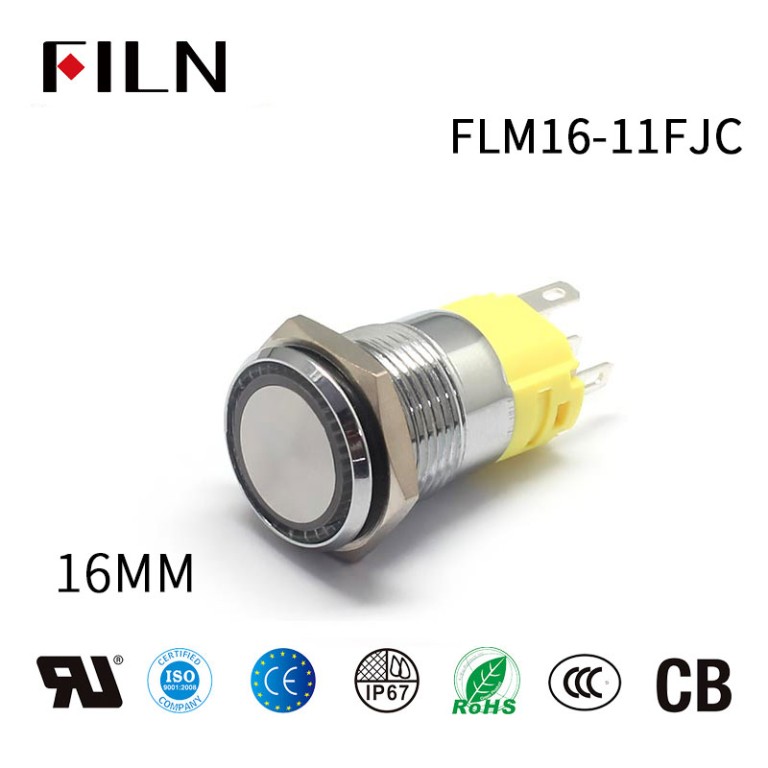 16mm-push-button-starter-switch FILN LED Ring Switch With Multi Color 5PIN Switches