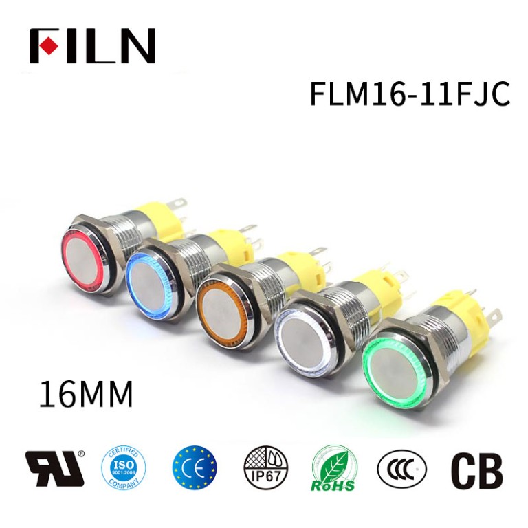 24V-push-button-starter-switch FILN LED Ring Switch With Multi Color 5PIN Switches