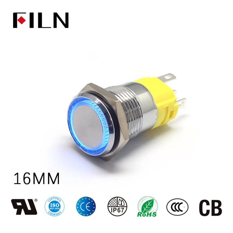 momentary button switch FILN LED Ring Switch With Multi Color 5PIN Switches