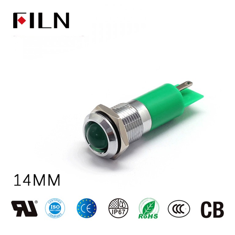 AC 220v led indicator light FILN AC 220V LED Indicator Light 14MM Green Door LED