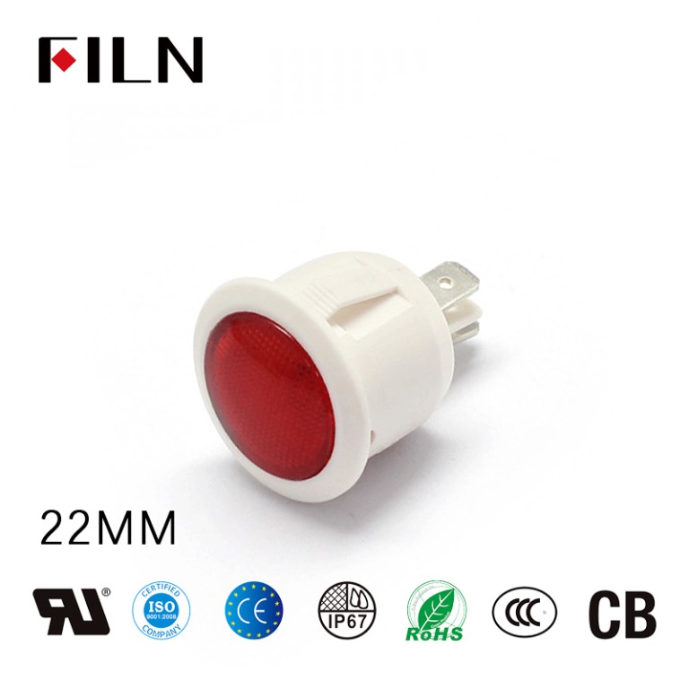 22mm 12V Mini ROOI Ronde LED-aanwyserligte