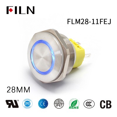 28MM LED Ring Button Metal Push Button Power Switch