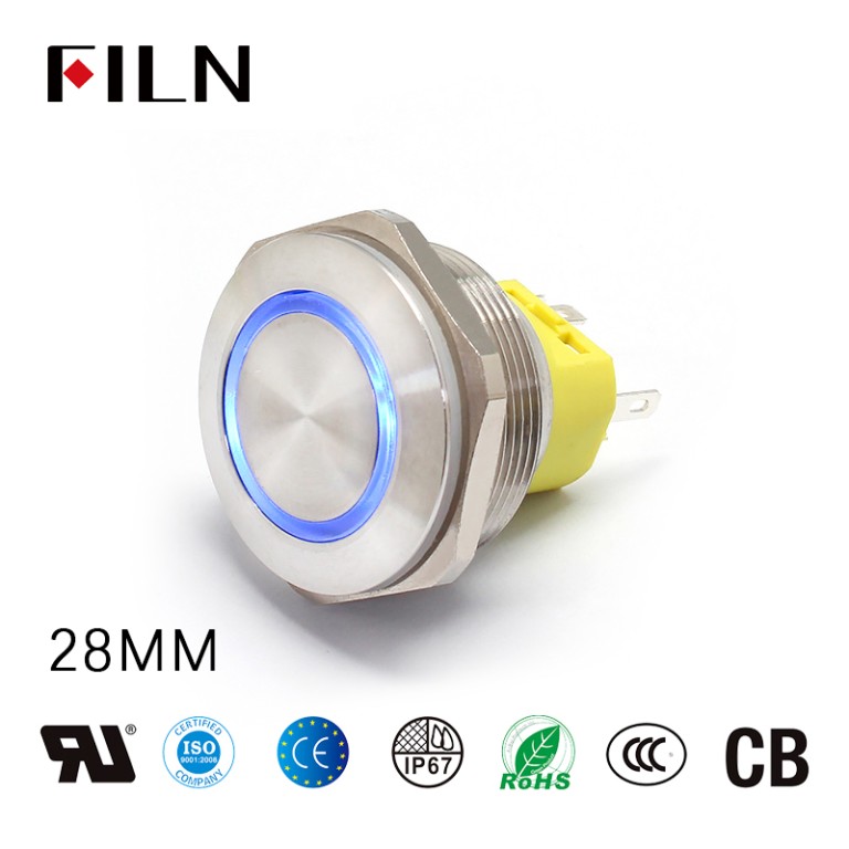 two way push button switch diagram 28MM LED Ring Button Metal Push Button Power Switch