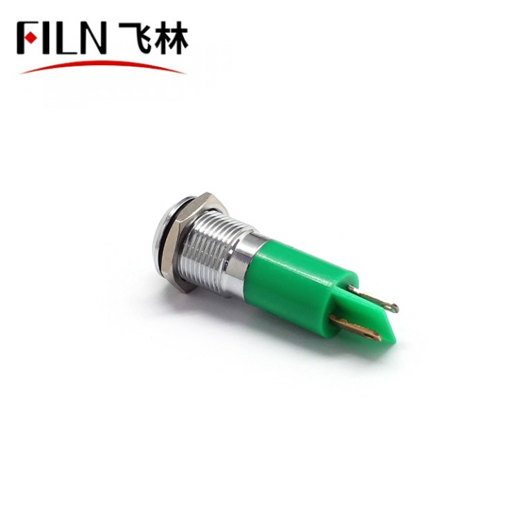 FILN AC 220V Светодиодный индикатор 14MM Зеленый светодиод двери