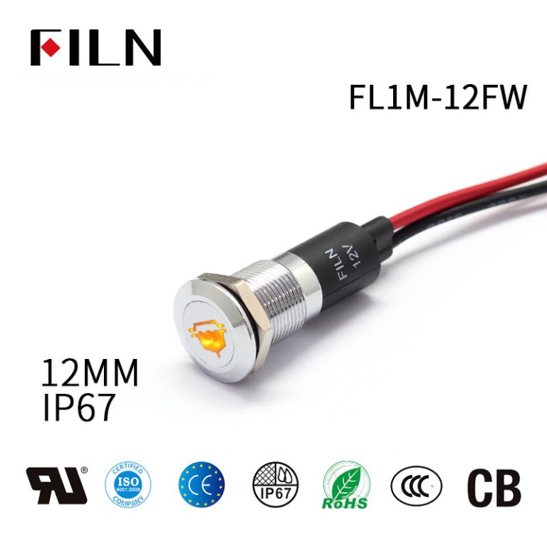 14MM Fuel Filter Warning Indicator Light 12V Automobile Indicator Light