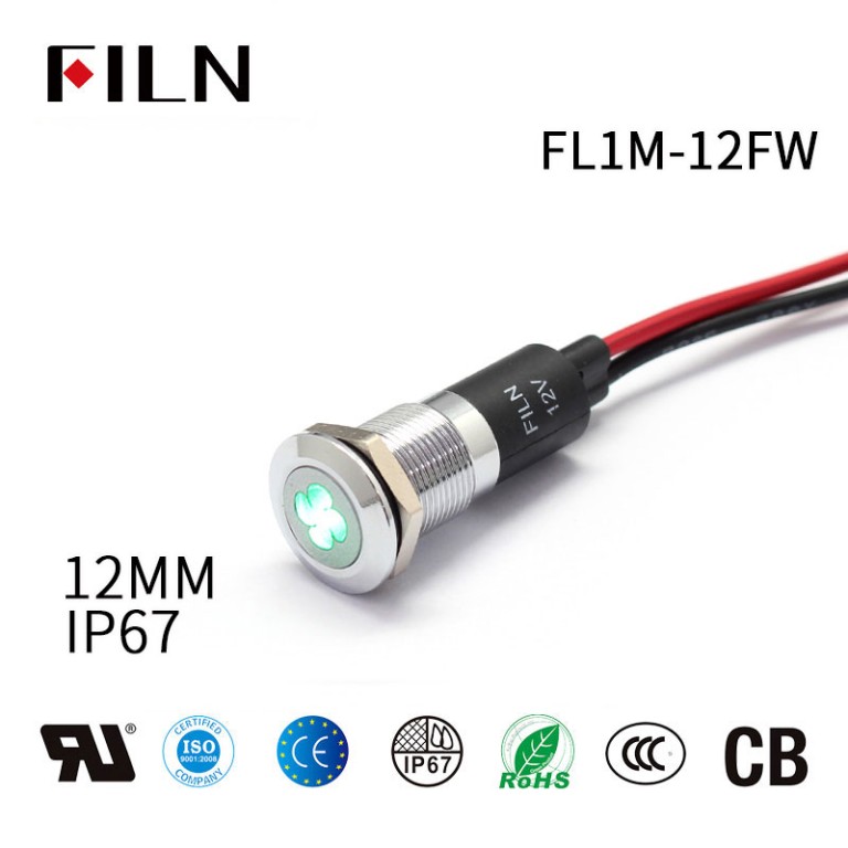 LED Tire Indicator Light-12mm 16MM Tire Indicator Light Green Fan Automobile Indicator Light