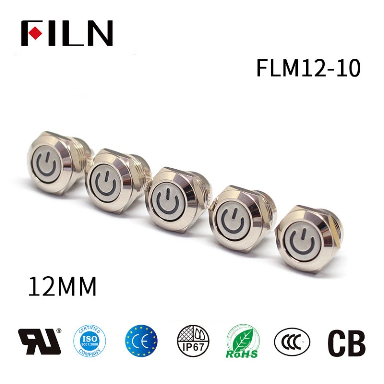 Push-Button-Switch-ON-OFF FILN Mini Push Button Switch ON OFF 12 MM 12V-220V
