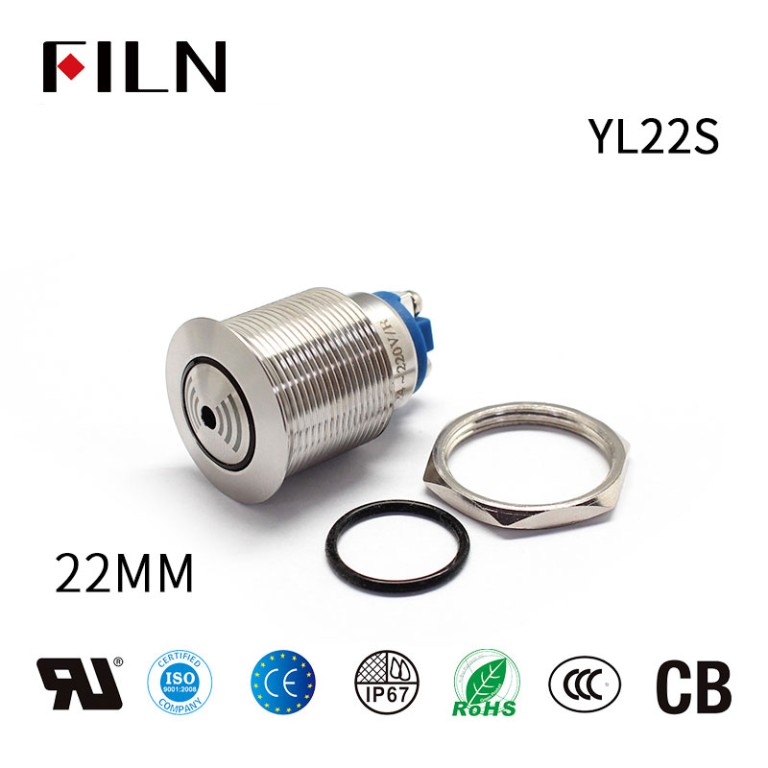 metal-buzzer-16 22mm LED Metal 12V Buzzer Warning Indicator Ring Lights