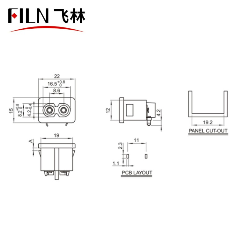 Connector Socket Wire Connector Socket AC 250 V 2.5 A 2 Pins Socket Soldering Pins Power Connector