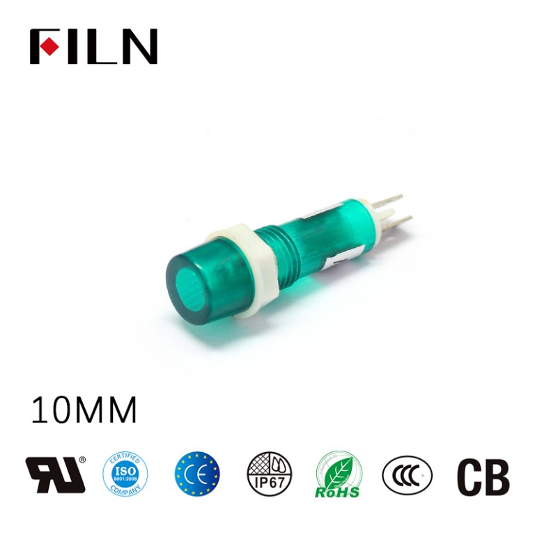LED Indicator LED Indicator Light Price 10MM Plastic Base Green Color Waterproof