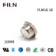 FILN Flat Head Metal Push Button 16mm Waterproof 2Pin Solder Terminal