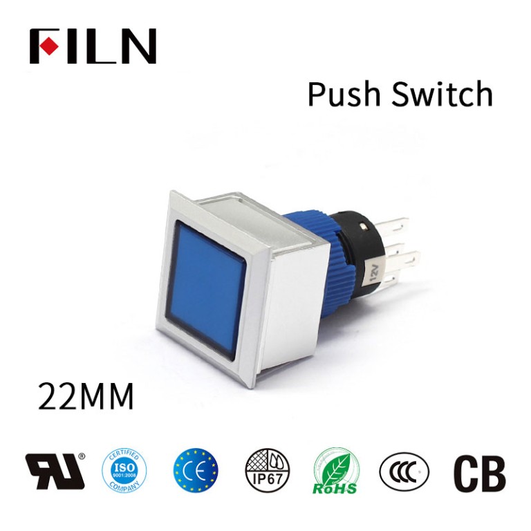 light switch button replacement Push Button Lighting With Terminal Pins LED Blue Momentary 12V 220V