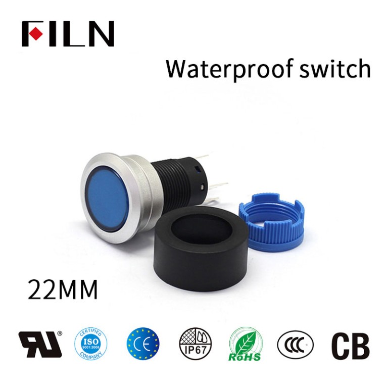 FILN Producción profesional del interruptor de botón de plástico a prueba de agua con luz