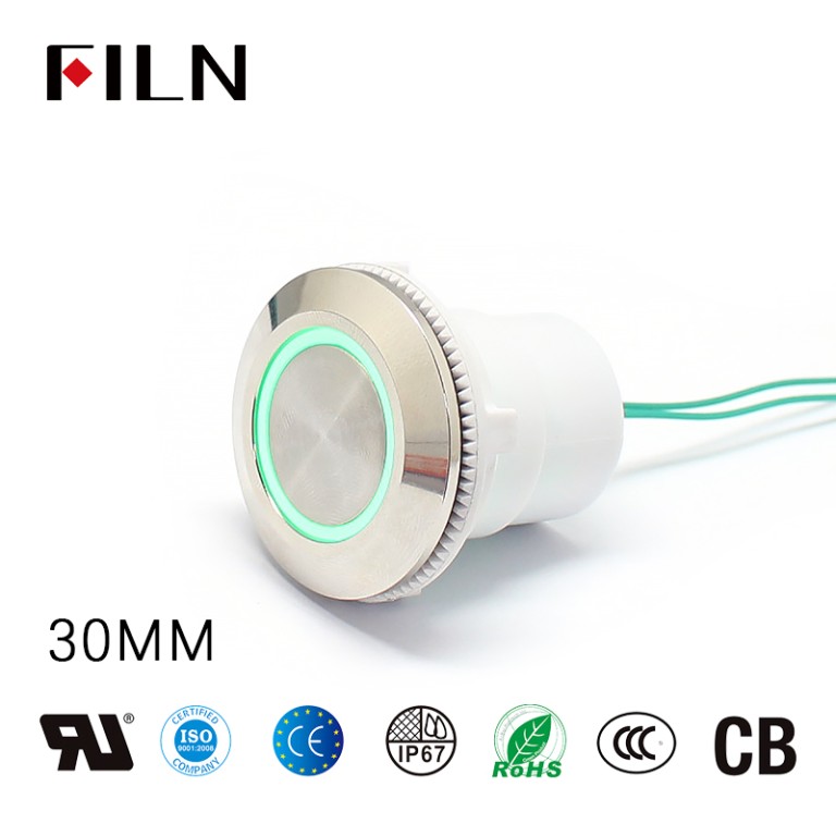 30mm indicator light FLP30 30mm Indicator Light Plastic LED With Wire Flat Head Ring