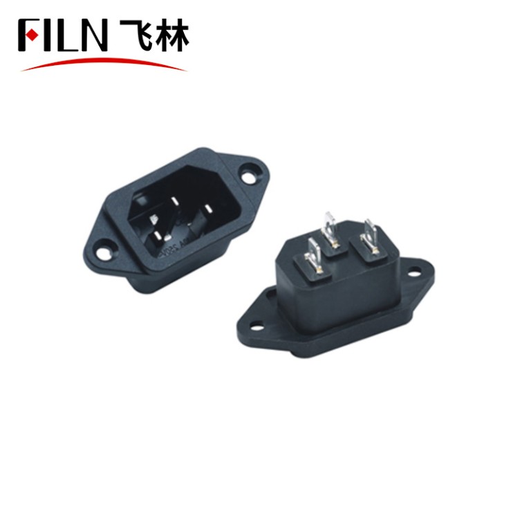 Power Inlet Socket 3 Pin Male Plug Panel Power Inlet Socket Connectors Adapter