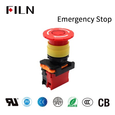 Кнопка аварийной остановки 22мм переключает красный переключатель подъема оборудования гриба
