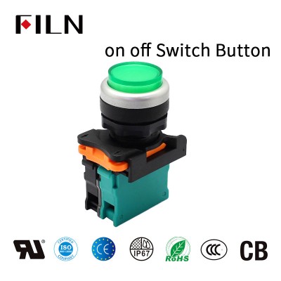 Botón de interruptor de encendido y apagado iluminado de cabeza alta Interruptor a prueba de agua IP65