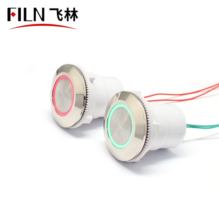 FLP30 Indicatore luminoso LED in plastica da 30 mm con anello a testa piatta in filo