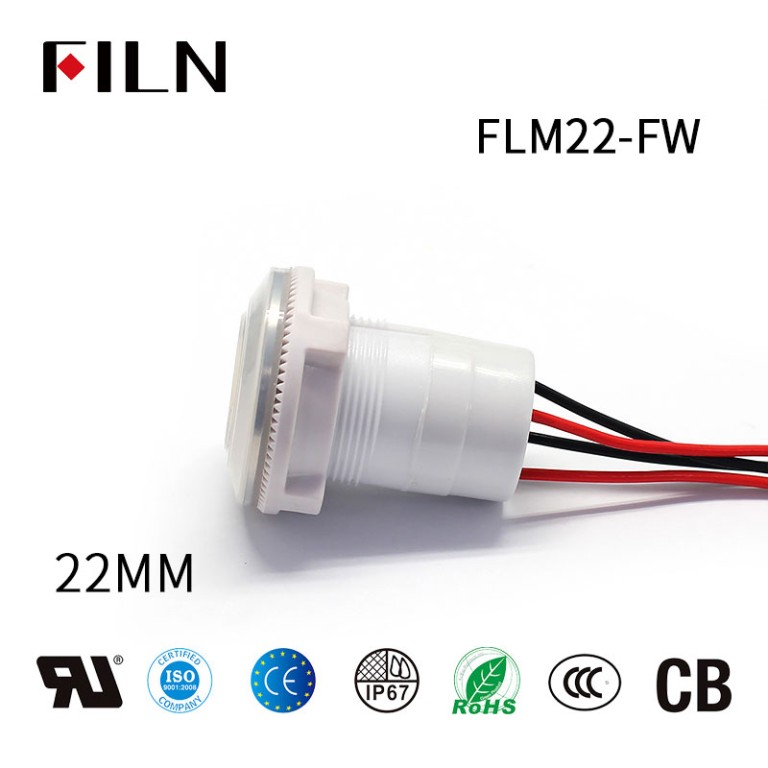 12V-waterproof-push-button-switch FILN 22MM Push Button Switch Waterproof Plastic Pushbutton Switch with Light