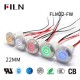 FILN 22MM Push Button Switch Waterproof Plastic Pushbutton Switch with Light