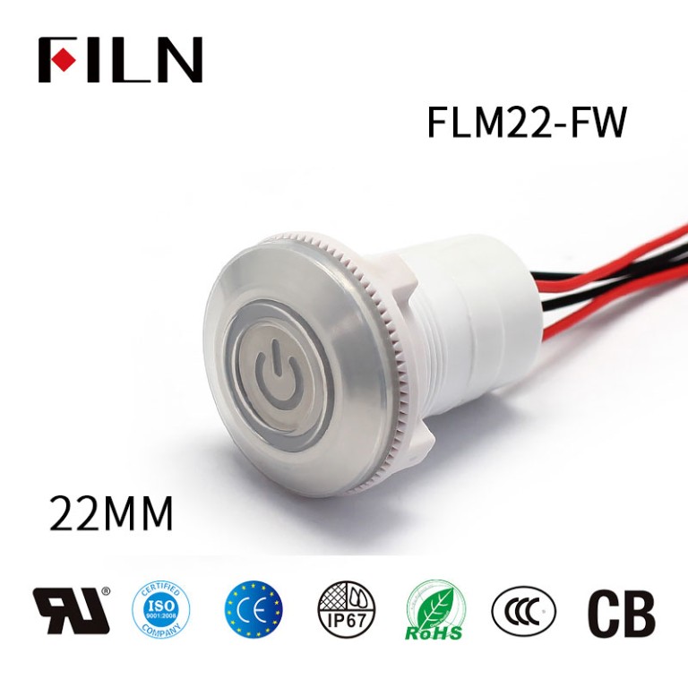 FILN 22MM 押しボタンスイッチ防水プラスチック押しボタンスイッチライト付き