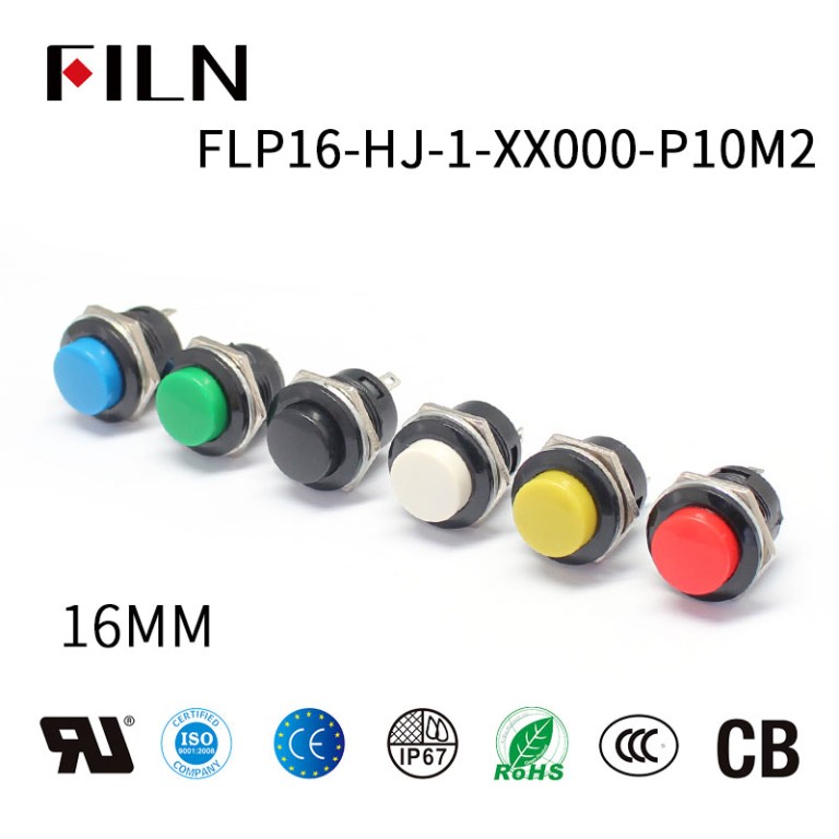 low profile momentary push button switch 16MM High Head Self-Resetting Push Button Switches Red Button