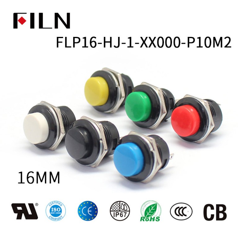 Interruptores de botón pulsador de restablecimiento automático de cabeza alta de 16 mm Botón rojo