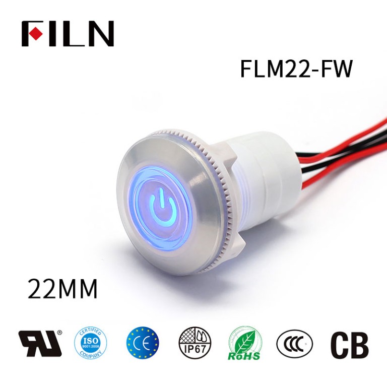 illuminated push button switch FILN 22MM Push Button Switch Waterproof Plastic Pushbutton Switch with Light