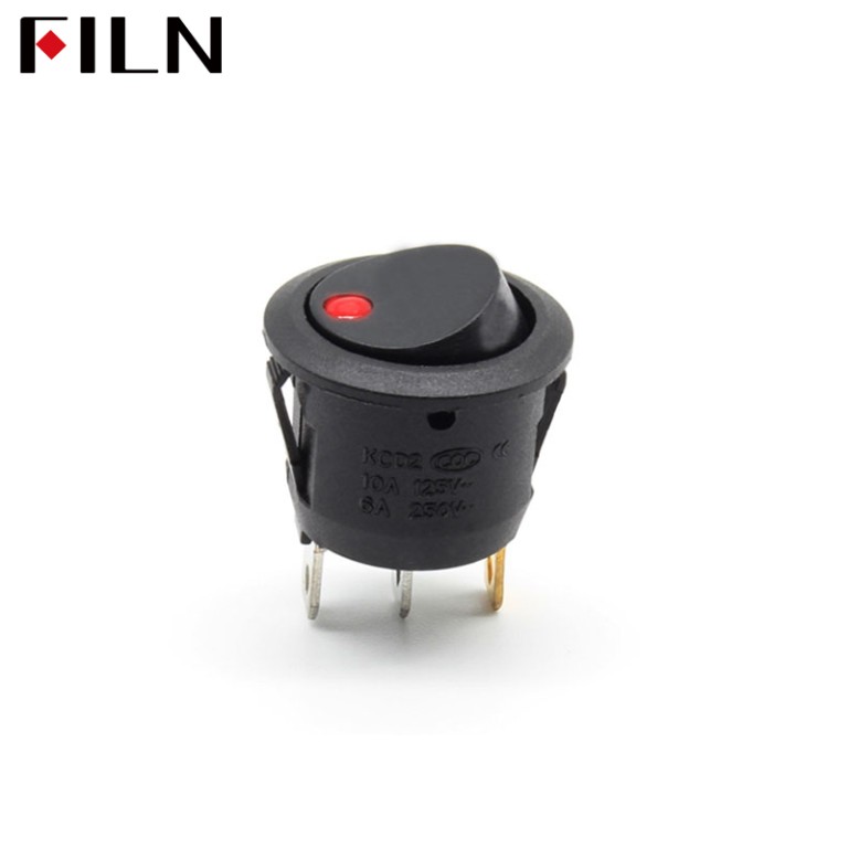 FILN Red Lighted Round Switches 12 Volt For Car Truck Boat