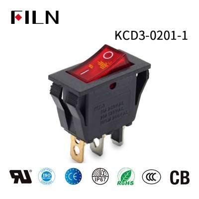 Interruptor basculante iluminado FILN de 12 voltios con LED en cuatro colores