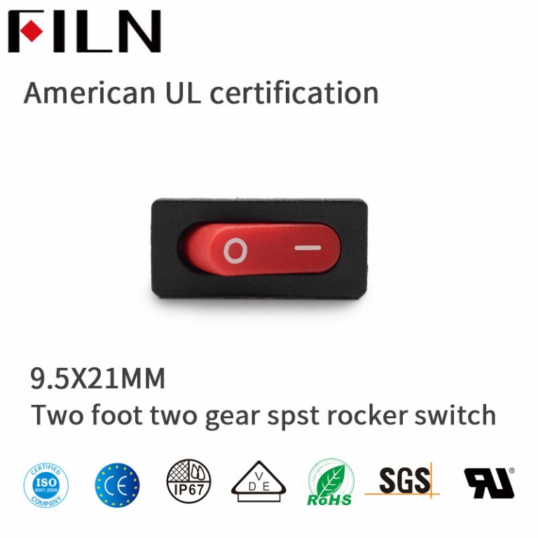 FILN KCD1 Spst Rocker Switch Red Rocker Switch Flat Switch