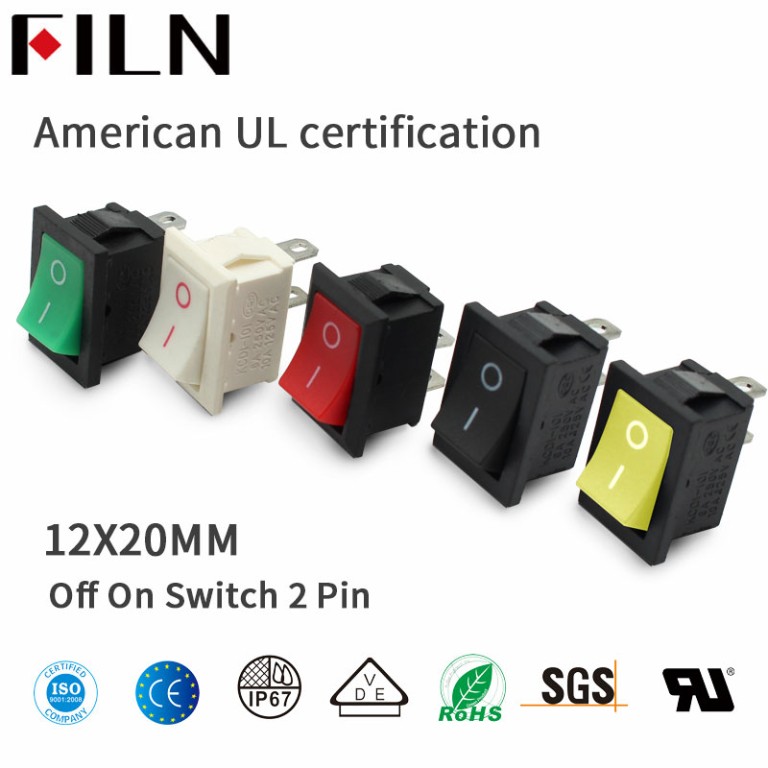 FILN Off On Switch 2 Pin sin luz se puede personalizar