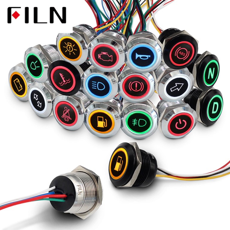 3-color-indicator-lights FILN 19MM 12V-220V IP68 Red/Yellow/blue/ LED 3 Color Indicator Light