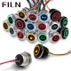 FILN 19MM 12V-220V IP68 Rosso/Giallo/blu/LED 3 LED Indicatore luminoso