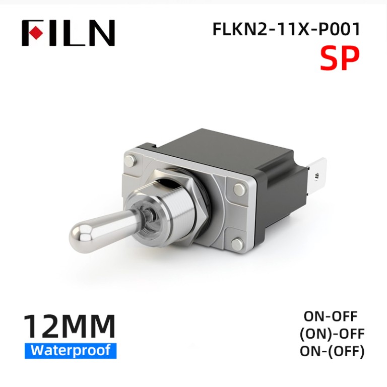 Electrical toggle switch FILN IP67 Momentary Toggle Switches ON-OFF 12MM Waterproof Toggle Switch