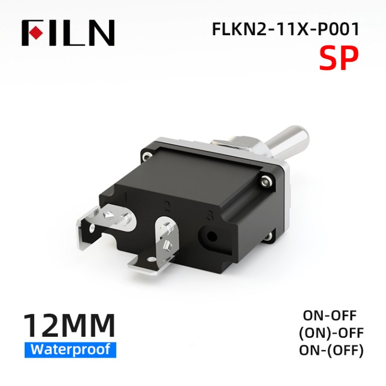 Momentary switch contact FILN IP67 Momentary Toggle Switches ON-OFF 12MM Waterproof Toggle Switch