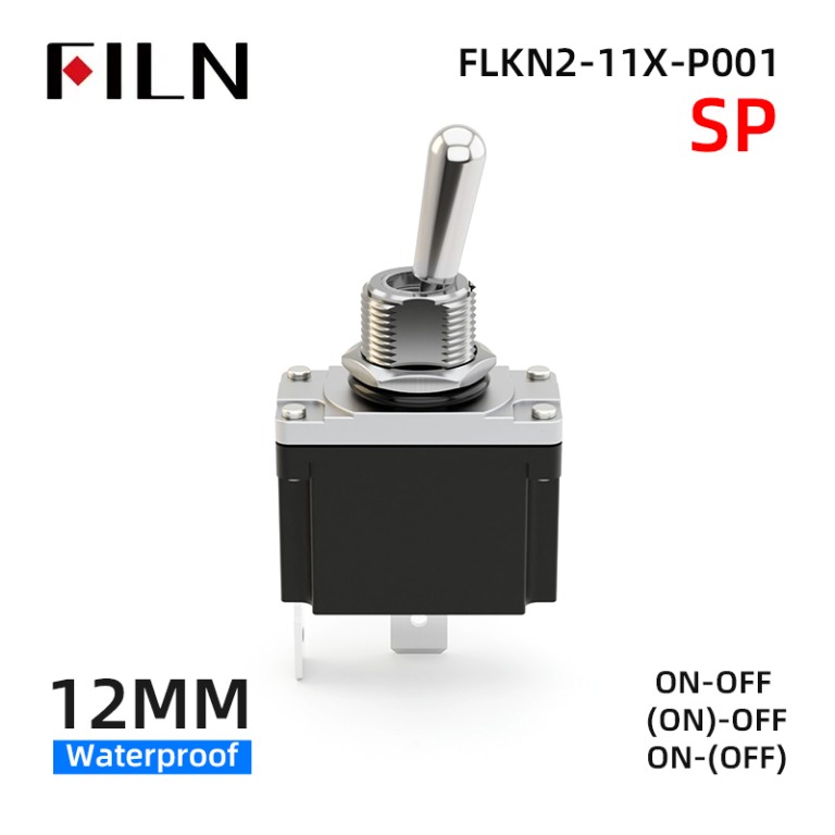 Push button toggle switch FILN IP67 Momentary Toggle Switches ON-OFF 12MM Waterproof Toggle Switch