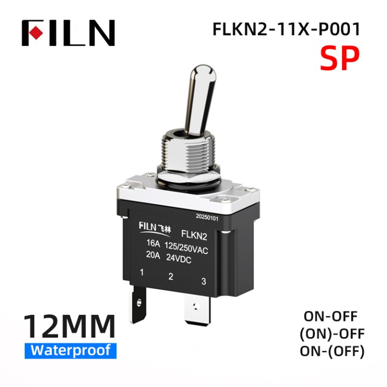 momentary toggle switch FILN IP67 Momentary Toggle Switches ON-OFF 12MM Waterproof Toggle Switch