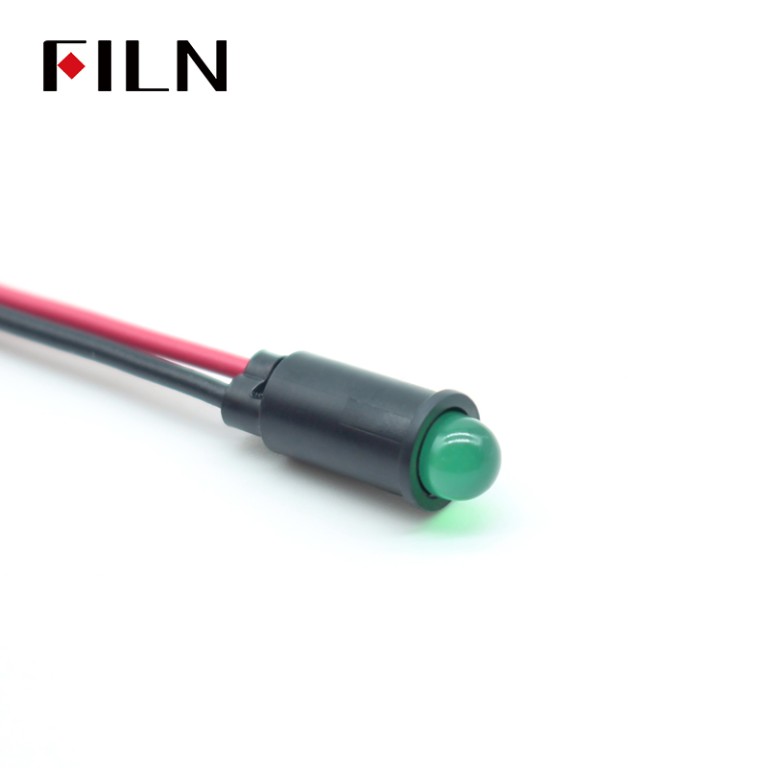 12v led indicator lamp FILN Indicator Lamp LED 0.24 IN Green Light Without Lampshade