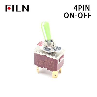 4 PIN 1221 Interruptor momentáneo de encendido y apagado 12V 110V 240V 30AMP