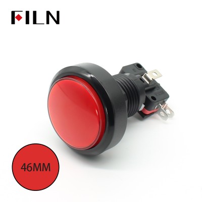 FILN Button Arcade Pulsante Arcade illuminato rosso da 46 mm