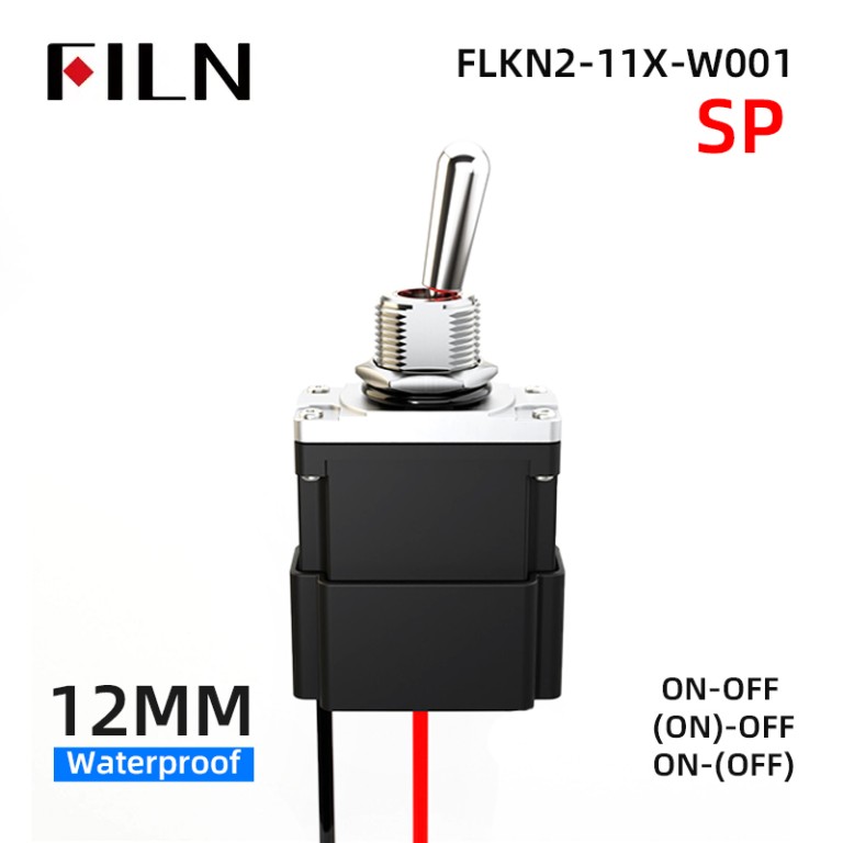 SPST on-off FILN 12MM Single-Pole Toggle Switch: Durable, Waterproof, and Customizable for Your Needs