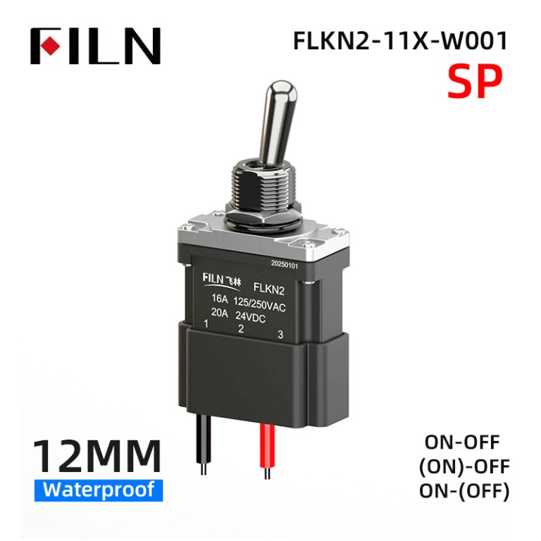 Single-pole toggle switch FILN 12MM Single-Pole Toggle Switch: Durable, Waterproof, and Customizable for Your Needs