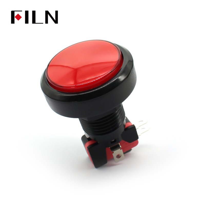 FILN Button Arcade Pulsante Arcade illuminato rosso da 46 mm