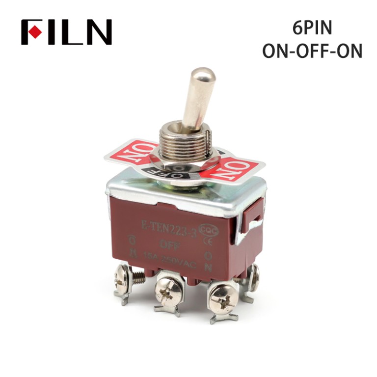 toggle switch 6 prong 1322 250V 30AMP ON OFF ON black METAL toggle switch toggle switch for car 250v toggle switch  metal toggle switch