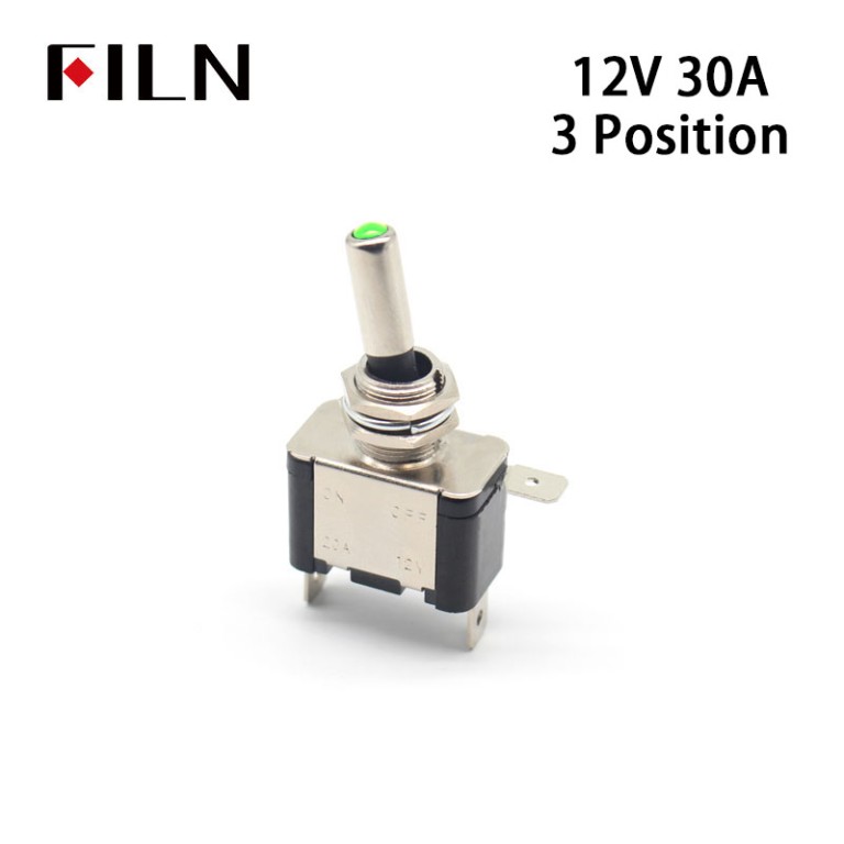 12v 3 position  toggle switch 12V 20A 2 Position RED YELLOW GREEN WHITE BULE led CAR toggle switch