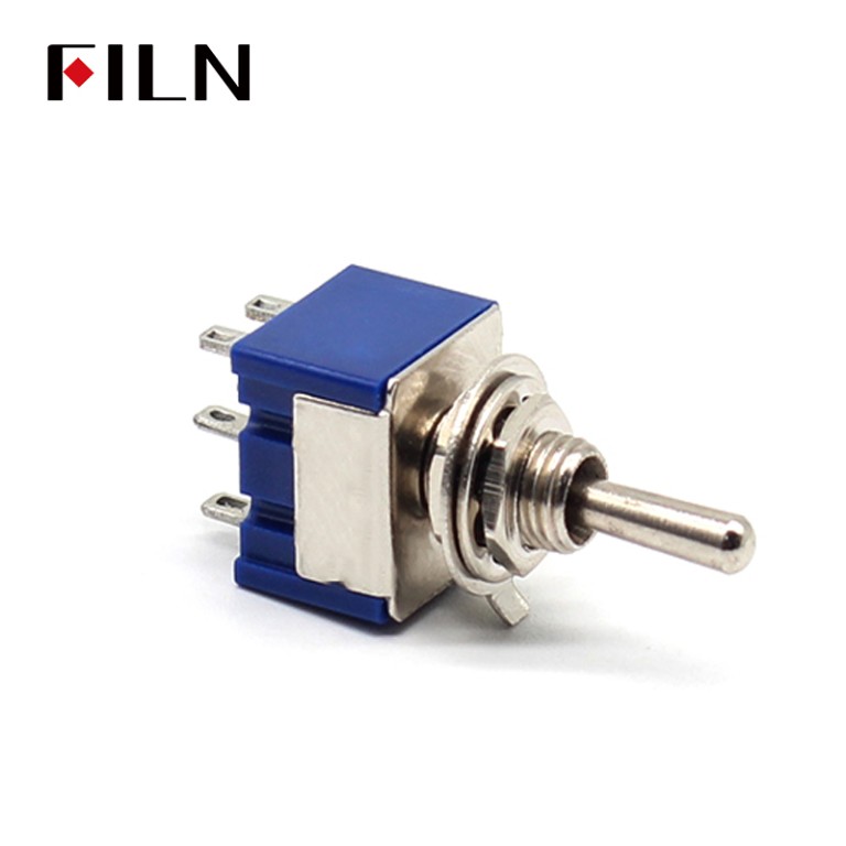 6 pin toggle switch MTS-202 6 Pin 2 Way Round  On-On Metal Toggle Switch