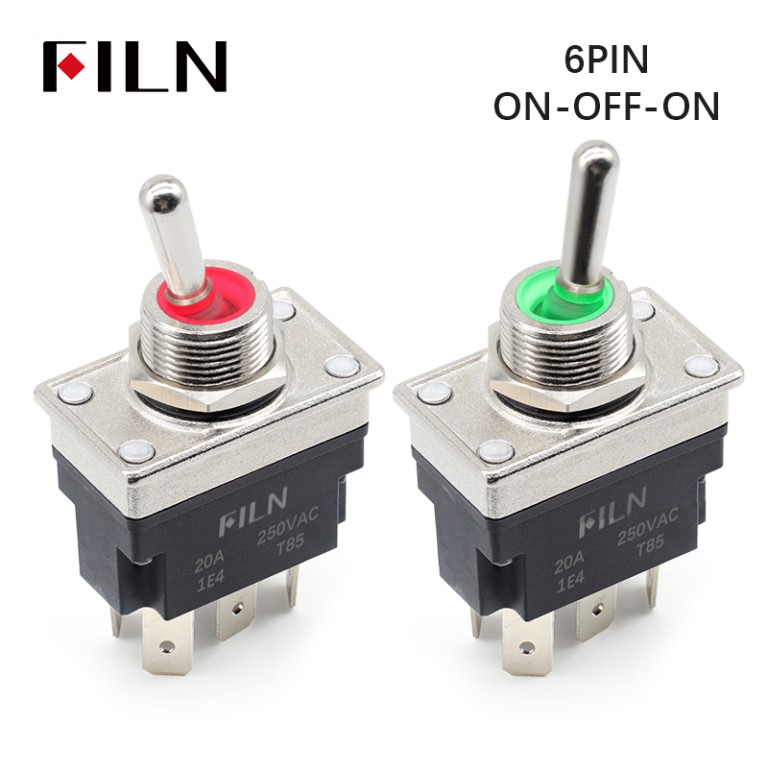 lighted toggle switch FILN Lighted Toggle Switch 20A IP67 Red Green Waterproof